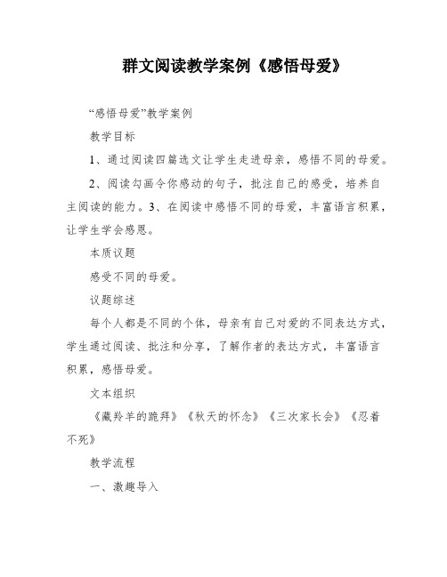 群文阅读教学案例《感悟母爱》