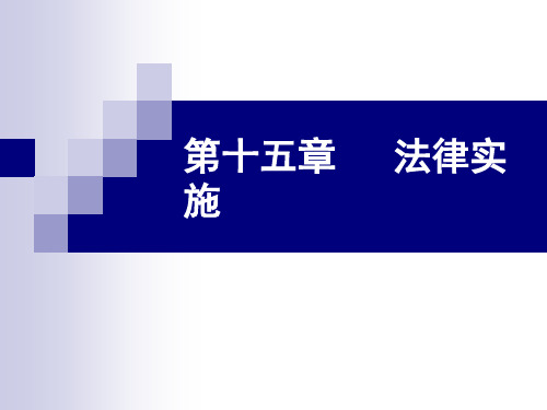 法理学课件 第15章 法律实施