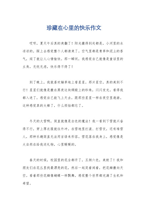 珍藏在心里的快乐作文