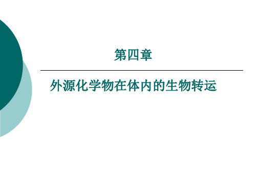 4章 外源化学物在体内的生物转运