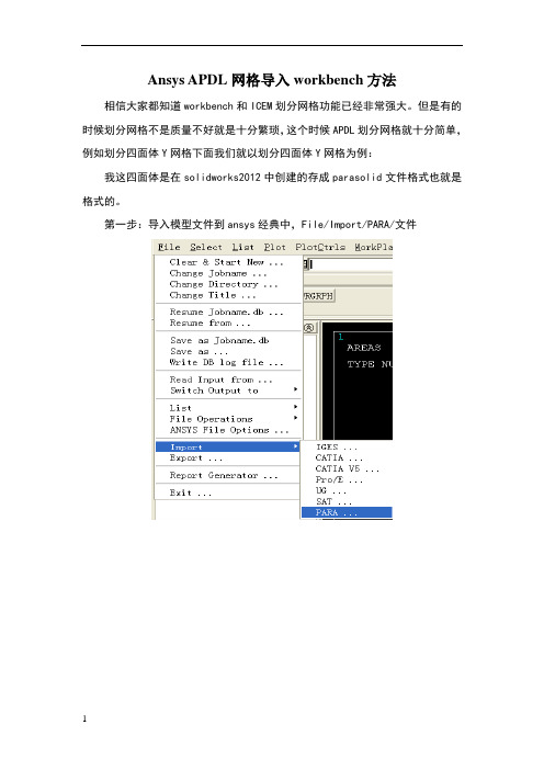 ansysapdl网格导入workbench方法
