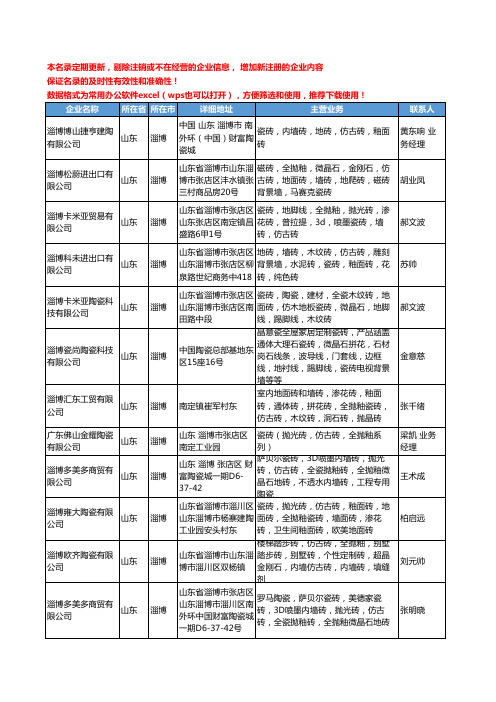 2020新版全国全瓷砖工商企业公司名录名单黄页大全30家