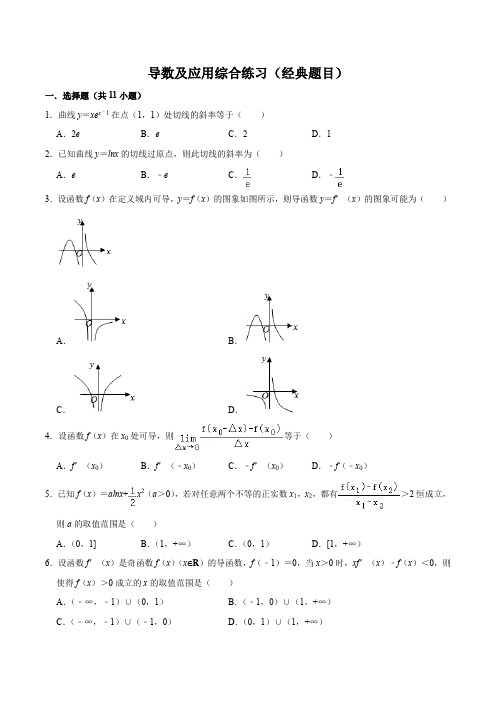 导数及应用综合练习(经典题目)