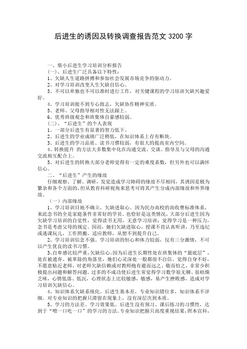 后进生的诱因及转换调查报告范文3200字 (2)