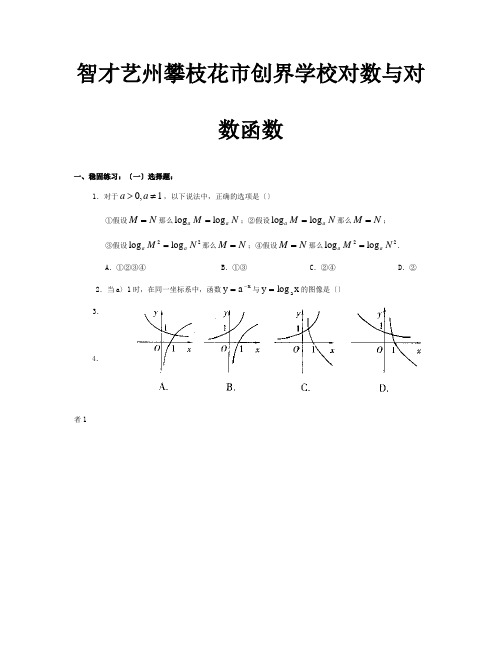 高一数学 寒假作业 对数与对数函数