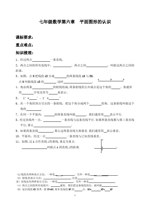 七年级数学-平面图形的认识总复习1 -