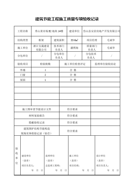 建筑节能工程施工质量专项验收记录1