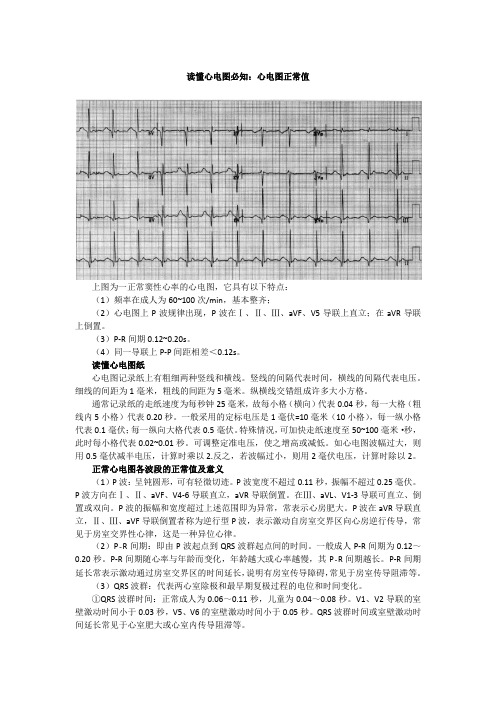 读懂心电图必知：心电图正常值