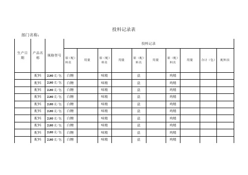 投料记录表