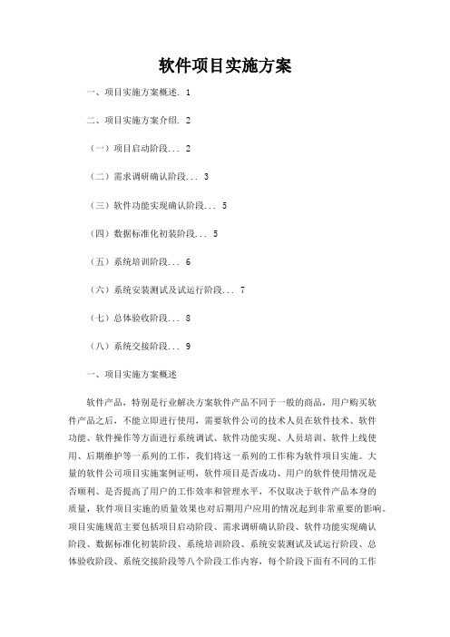 软件项目实施方案Word文档