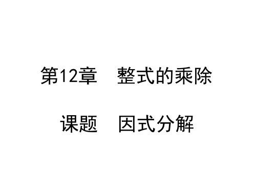 华东师大版八年级上册数学第12章12.5   因式分解