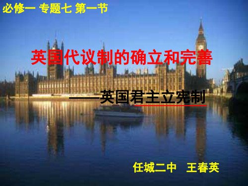 一、英国代议制的确立和完善解读