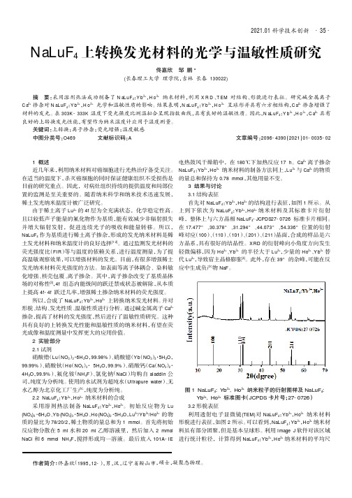 NaLuF4上转换发光材料的光学与温敏性质研究