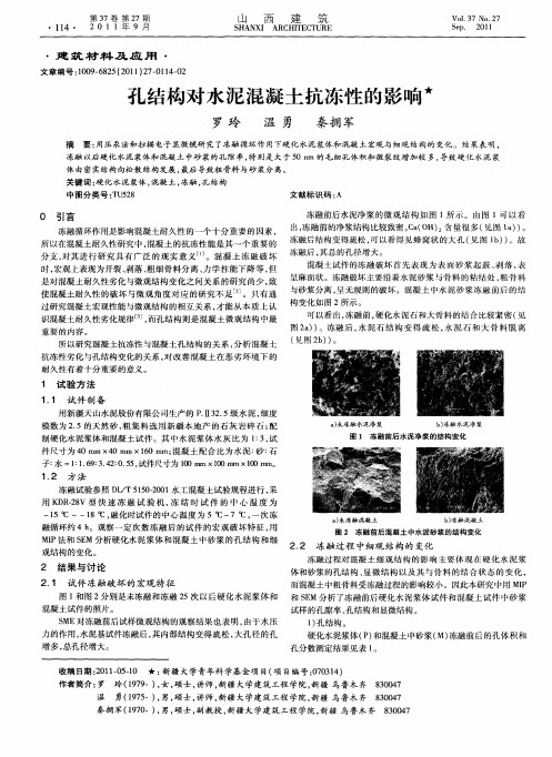 孔结构对水泥混凝土抗冻性的影响