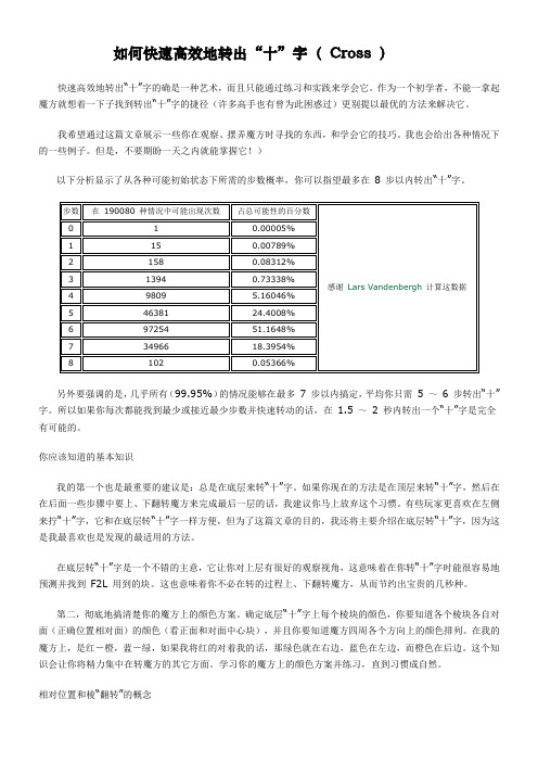 魔方复原方法架十字技巧三色定律 (1)