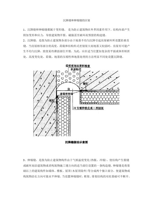 沉降缝和伸缩缝的区别