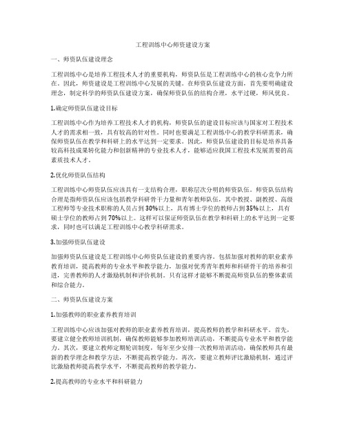 工程训练中心师资建设方案