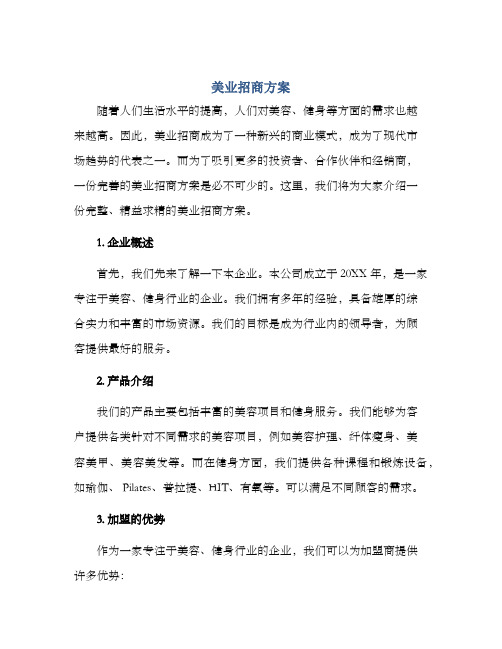 美业招商方案