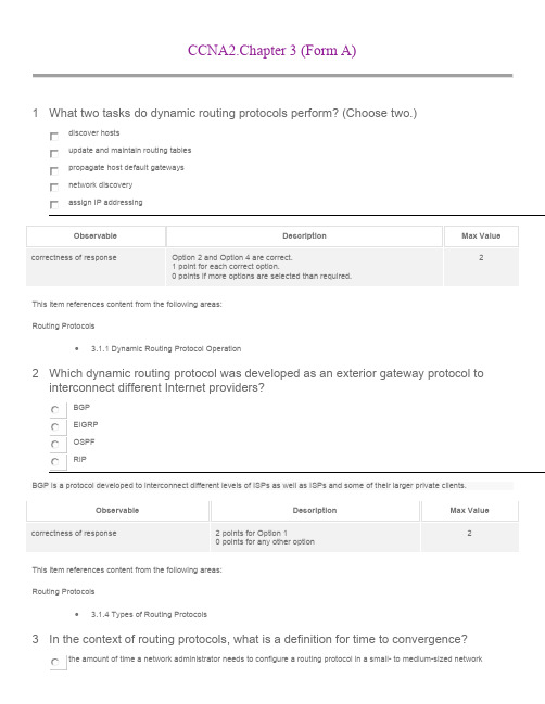 CCNA2. 2014 Chapter 3 (Form A).Answer