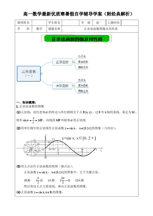 正余弦函数图像及其性质-学案9