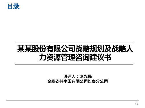 公司战略规划和战略人力资源管理咨询项目建议书