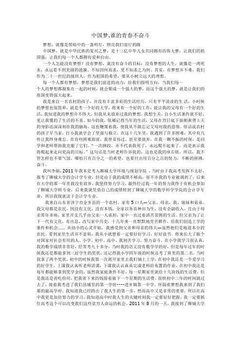 中国梦.谁的青春不奋斗