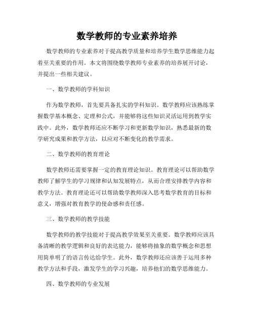 数学教师的专业素养培养