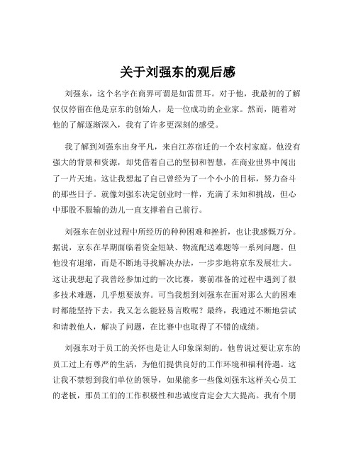 关于刘强东的观后感