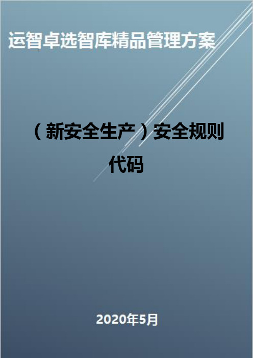 (新安全生产)安全规则代码