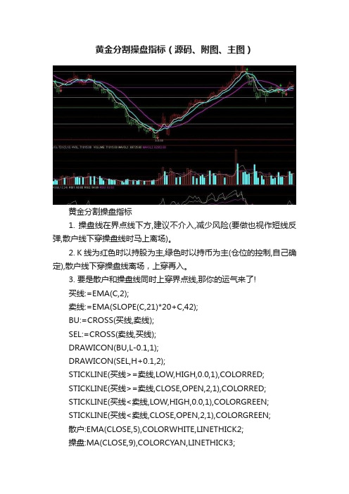 黄金分割操盘指标（源码、附图、主图）