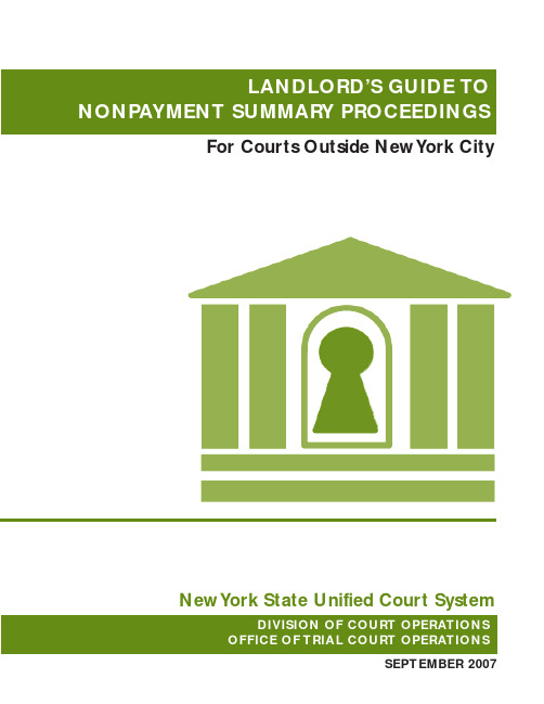 NewYork State Unified Court System Landlord’s Guid