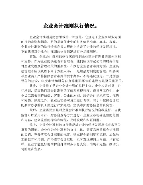 企业会计准则执行情况。