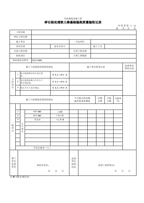 3111碎石桩处理软土路基检验批质量验收记录 (2)