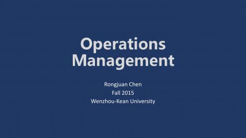 Operations Management lecture 5