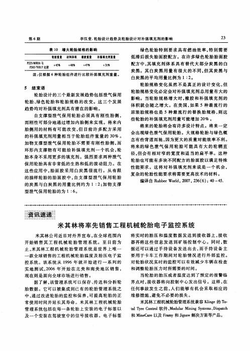 米其林将率先销售工程机械轮胎电子监控系统