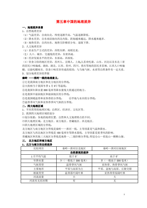 河北省邢台市第二中学八年级地理下册第5_10章期末复习导学案(无答案)(新版)新人教版