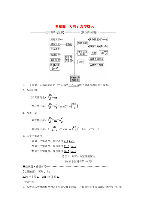 高考物理二轮复习第1部分专题整合突破专题4万有引力与航天教案2