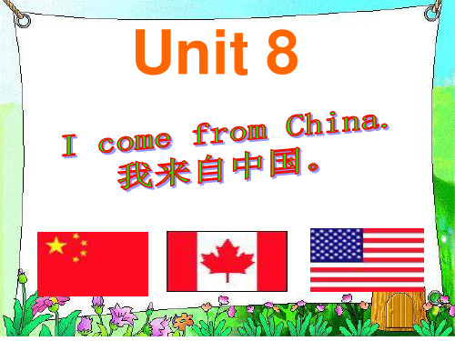 Unit 8 I come from China.课件