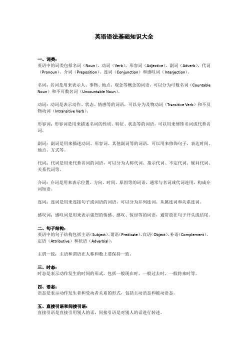 英语语法基础知识大全