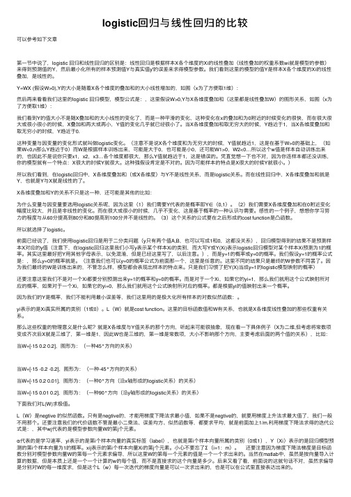 logistic回归与线性回归的比较