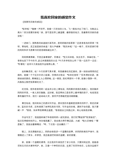 我喜欢回家的感觉作文