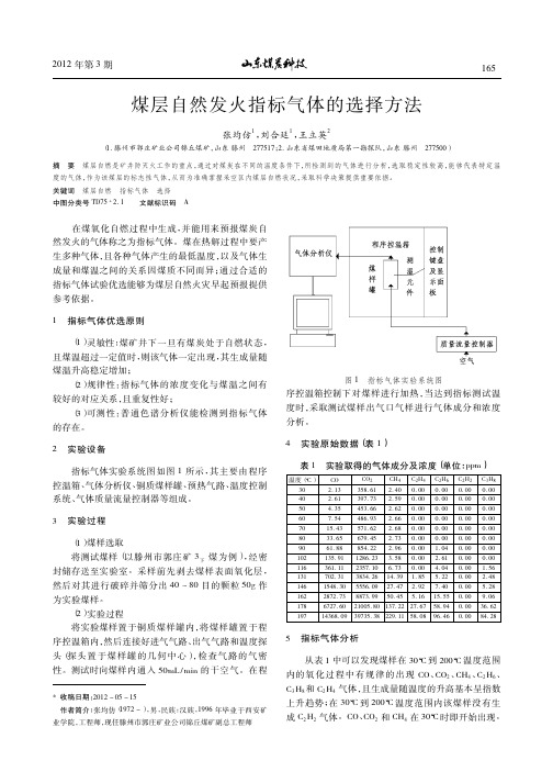 煤层自然发火指标气体的选择方法