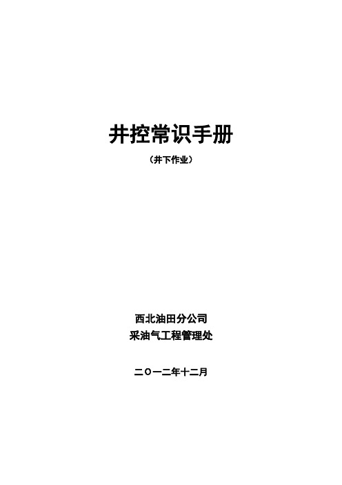 井控常识手册(修井)