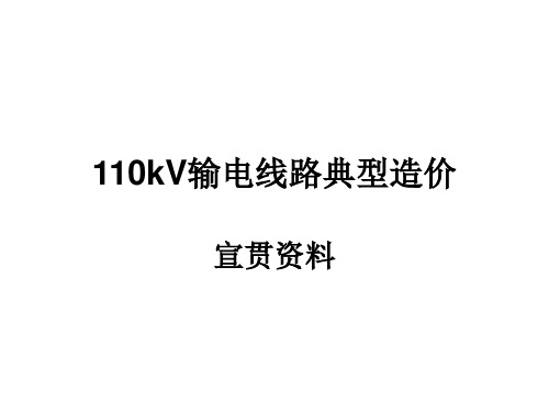 110k电线路典型造价