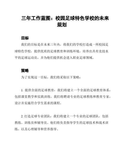 三年工作蓝图：校园足球特色学校的未来规划