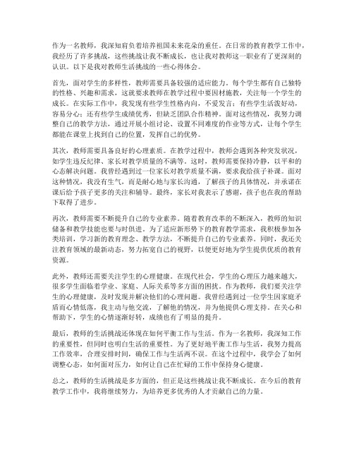 教师的生活挑战心得体会