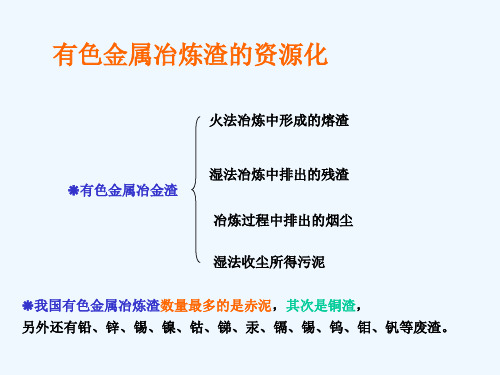 有色金属冶炼渣的资源化