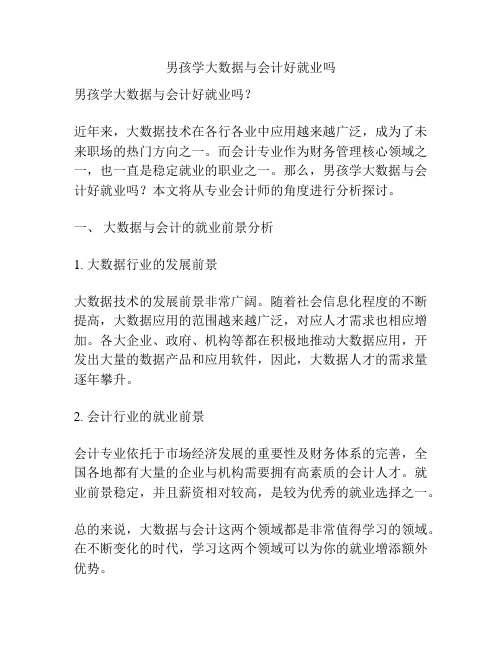 男孩学大数据与会计好就业吗