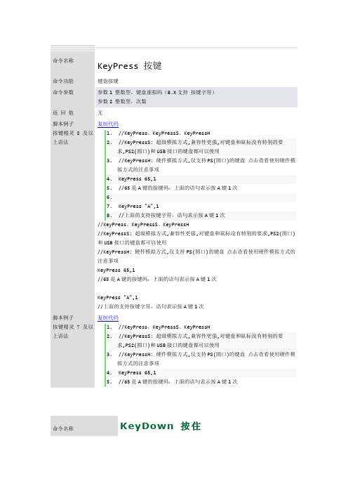 按键精灵—键盘命令