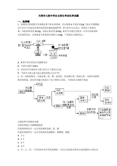 天津市七校中考自主招生考试化学试题